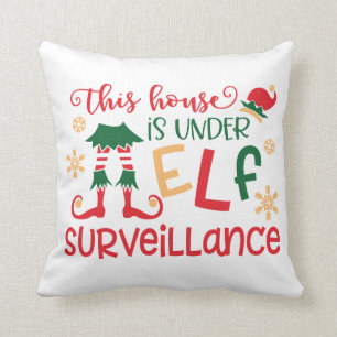 Leuke Elf Surveillance Kerstkussen Kussen