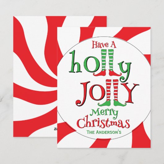 Leuke elfenbenen Kerstmis! Feestdagenkaart (Voorkant / Achterkant)