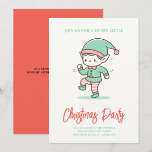 Leuke elfjes dansen met kerst kaart