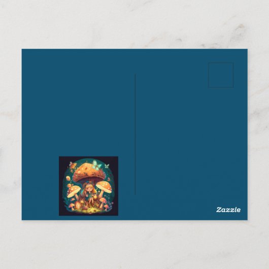 Leuke elfjes spelen met een paddenstoeltje briefkaart (Achterkant)