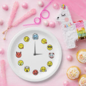 Leuke Emoji Klok Gezicht Papier Bord (Feest)
