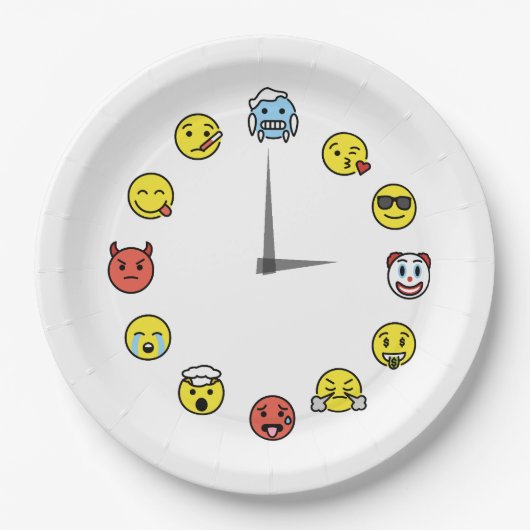 Leuke Emoji Klok Gezicht Papier Bord (Voorkant)