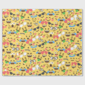 leuke emoji liefde hoort een glimlach van een kus cadeaupapier (Vlak)