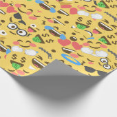 leuke emoji liefde hoort een glimlach van een kus cadeaupapier (Hoek)