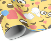 leuke emoji liefde hoort een glimlach van een kus cadeaupapier (Rol Hoek)