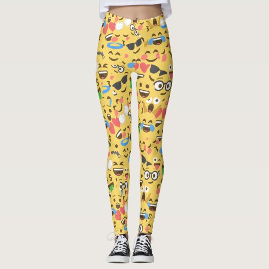 leuke emoji liefde hoort een glimlach van een kus leggings (Voorkant)