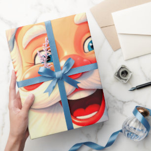 Leuke en Aardige Close-Up Kerstman Kerstmis  Cadeaupapier