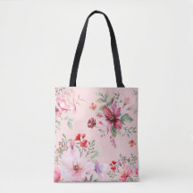 Leuke en Classic Roze Bloemen Canvas tas