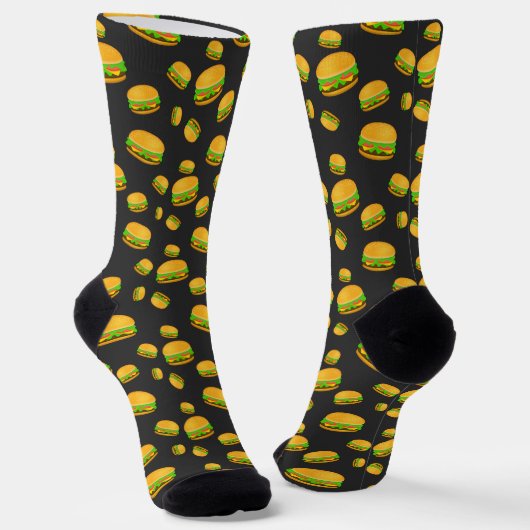 Leuke en coole lekkere hamburger patroon sokken (Gebogen)