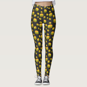 Leuke en coole lekkere hamburger patroon sokken leggings