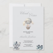 Leuke en eenvoudige grijze jongen babyshower uitno kaart (Voorkant)