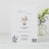 Leuke en eenvoudige grijze jongen babyshower uitno kaart (Staand voorkant)