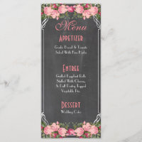 Leuke en elegante bruiloft menukaart