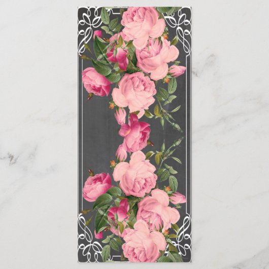 Leuke en elegante bruiloft menukaart (Achterkant)