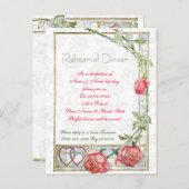 Leuke en elegante repetitie diner uitnodiging (Voorkant / Achterkant)