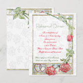 Leuke en elegante repetitie diner uitnodiging briefkaart (Voorkant / Achterkant)