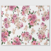 Leuke en elegante  rozen, roze rozen cadeaupapier (Vlak)
