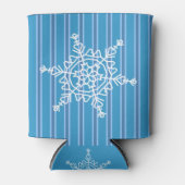 Leuke en Fancy Blauwe Sneeuwvlok Blikjeskoeler (Voorkant)