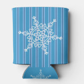 Leuke en Fancy Blauwe Sneeuwvlok Blikjeskoeler (Achterkant)