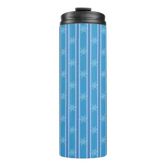 Leuke en Fancy Blauwe Sneeuwvlok Thermosbeker (Voorkant)