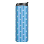 Leuke en Fancy Blauwe Sneeuwvlok Thermosbeker (Gedraaid links)