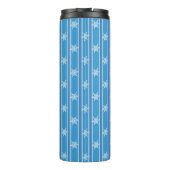 Leuke en Fancy Blauwe Sneeuwvlok Thermosbeker (Achterkant)