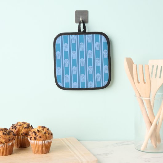 Leuke en Fancy Blue Popcorn Pannenlap (Insitu(Ophanging))
