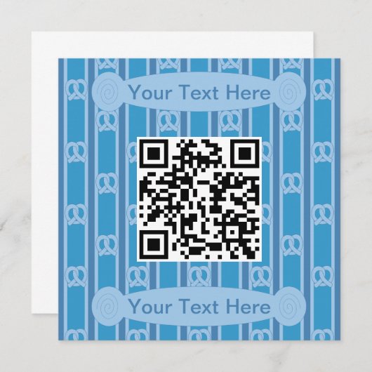 Leuke en Fancy Blue Pretzel QR Kaart (Voorkant / Achterkant)