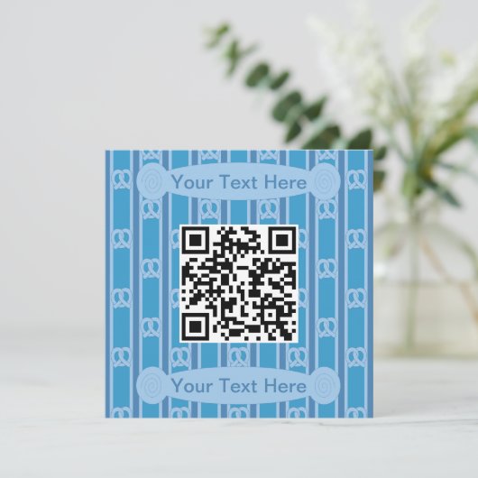 Leuke en Fancy Blue Pretzel QR Kaart (Staand voorkant)