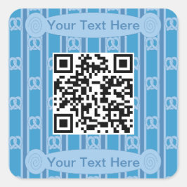 Leuke en Fancy Blue Pretzel QR Vierkante Sticker