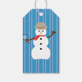 Leuke en Fancy Blue Snowman Detective Cadeaulabel (Voorkant)