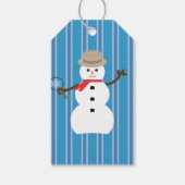 Leuke en Fancy Blue Snowman Detective Cadeaulabel (Achterkant)