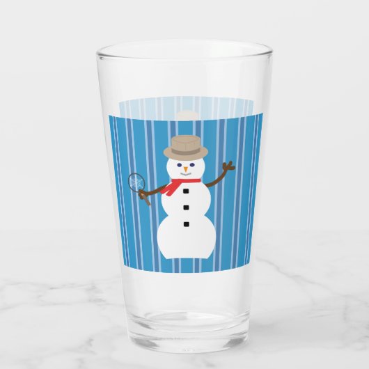 Leuke en Fancy Blue Snowman Detective Glas (Achterkant)