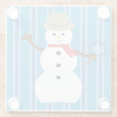 Leuke en Fancy Blue Snowman Detective Glazen Onderzetter (Achterkant)