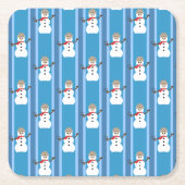 Leuke en Fancy Blue Snowman Detective Kartonnen Onderzetters (Voorkant)