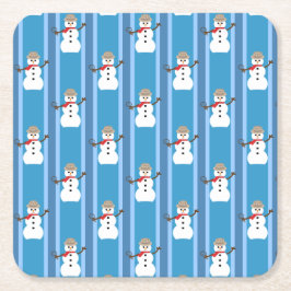 Leuke en Fancy Blue Snowman Detective Kartonnen Onderzetters