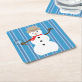Leuke en Fancy Blue Snowman Detective Kartonnen Onderzetters (Schuin)