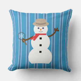 Leuke en Fancy Blue Snowman Detective Kussen