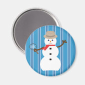 Leuke en Fancy Blue Snowman Detective Magneet (Voorkant / Achterkant)