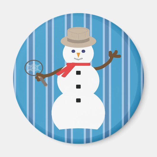 Leuke en Fancy Blue Snowman Detective Magneet (Voorkant)