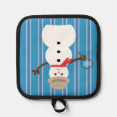 Leuke en Fancy Blue Snowman Detective Pannenlap (Voorkant)