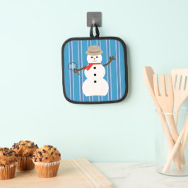 Leuke en Fancy Blue Snowman Detective Pannenlap