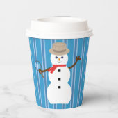 Leuke en Fancy Blue Snowman Detective Papieren Bekers (Achterkant)