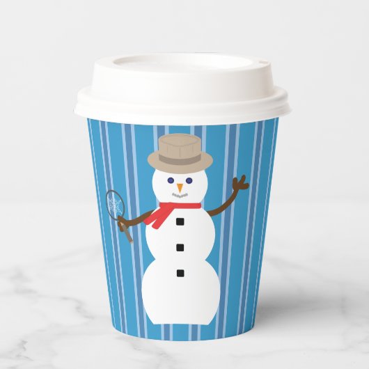 Leuke en Fancy Blue Snowman Detective Papieren Bekers (Voorkant)