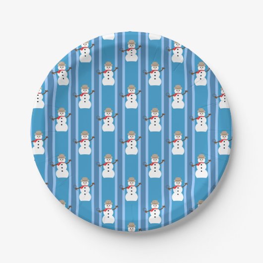 Leuke en Fancy Blue Snowman Detective Papieren Bordje (Voorkant)
