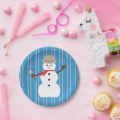 Leuke en Fancy Blue Snowman Detective Papieren Bordje (Feest)