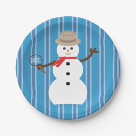 Leuke en Fancy Blue Snowman Detective Papieren Bordje