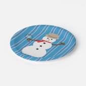 Leuke en Fancy Blue Snowman Detective Papieren Bordje (Gekanteld)