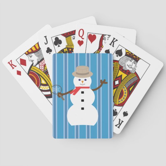 Leuke en Fancy Blue Snowman Detective Pokerkaarten (Achterkant)