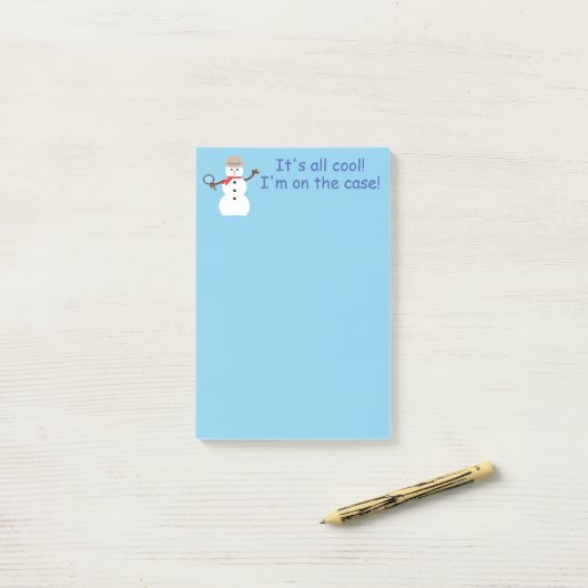 Leuke en Fancy Blue Snowman Detective Post-it® Notes (Op bureau)